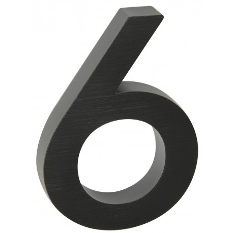 Číslo " 6 " 3D čierne 100mm