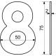 Číslica "1" 75mm nerez 