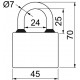 RV.OVAL.45.SET3 3ks visiacich zámkov