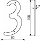 RN.105HR.3.AL.C číslo 105mm čierne "3"