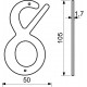 RN.105HR.8.AL.C číslo 105mm čierne "8"
